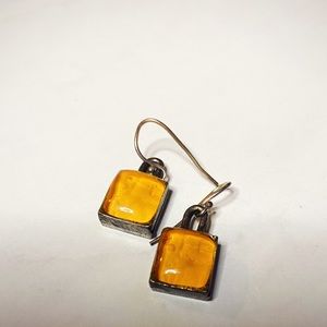 Dainty Orange Dangle Earrings